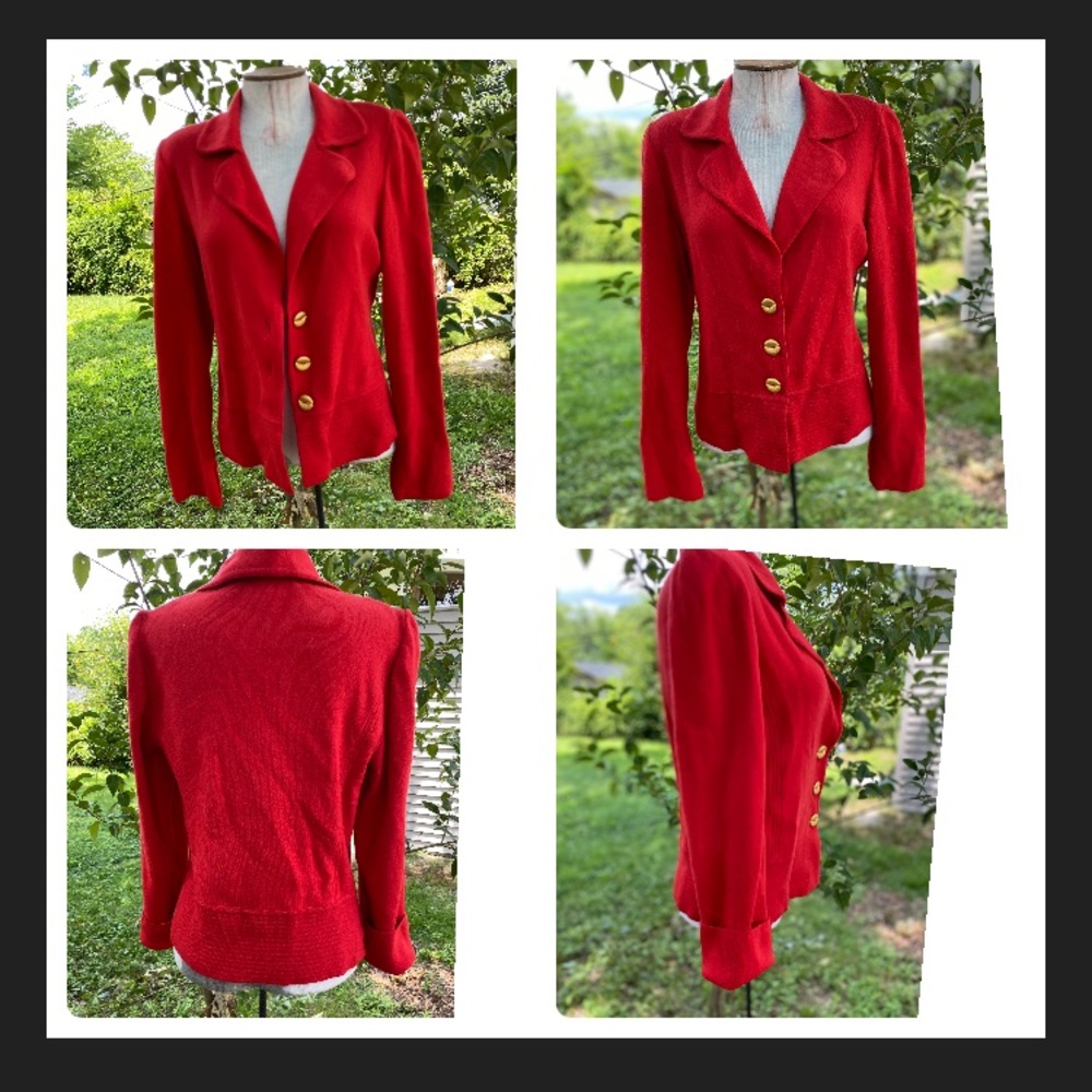 France 🇫🇷 FATHI cardigan red  button down Cashmere size M